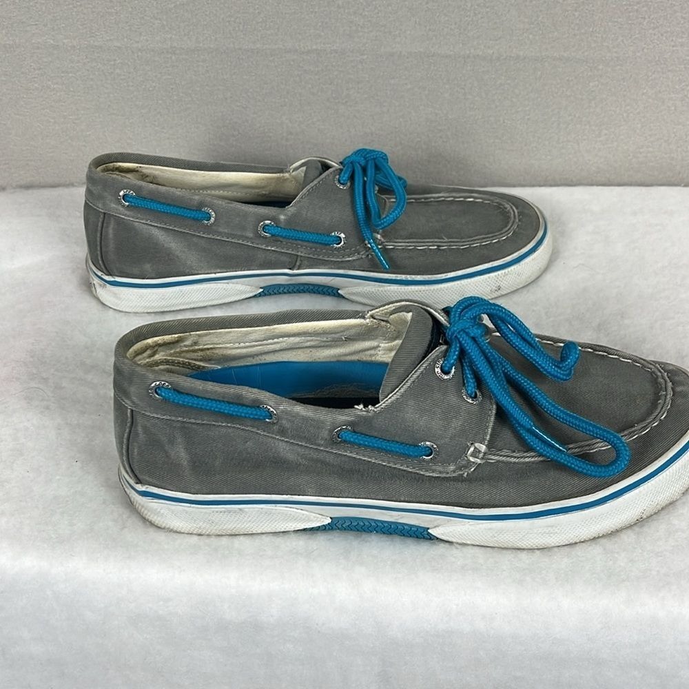 Sperry Top Sider Canvas Boat Shoes Mens Size 8M Grey Blue - Picture 5 of 9